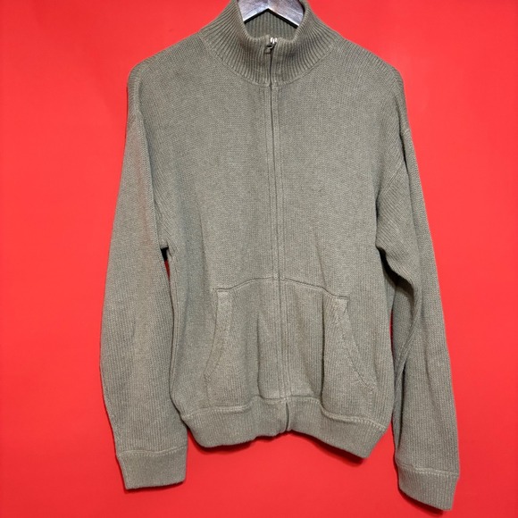 Polo Ralph Lauren Mens Medium Cotton Knit Full Zip Mock Neck Sweater - Picture 1 of 5